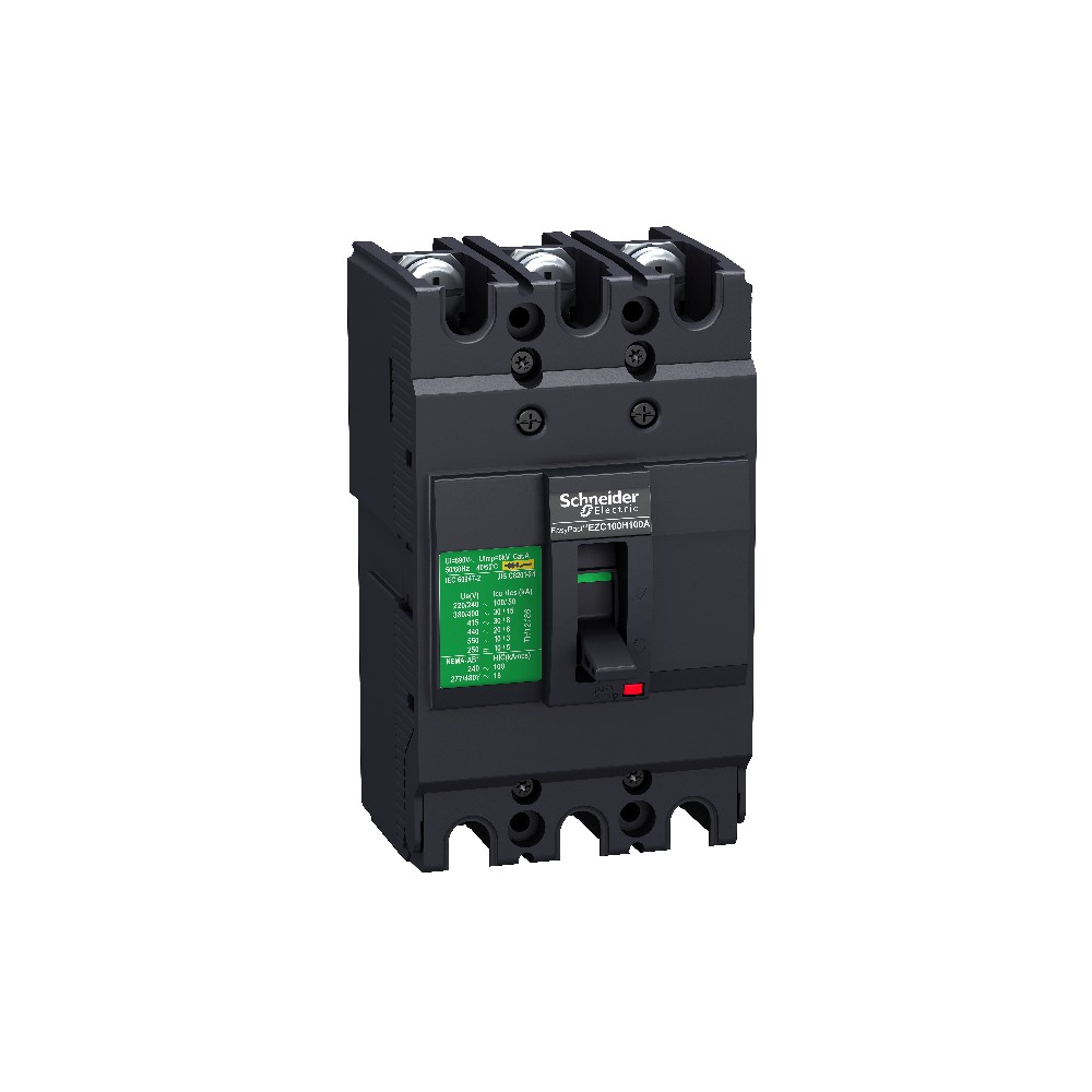 Disjuntor Caixa Moldada Tripolar 100A 18Ka 380/415V EZC100N3100 - Schneider Electric