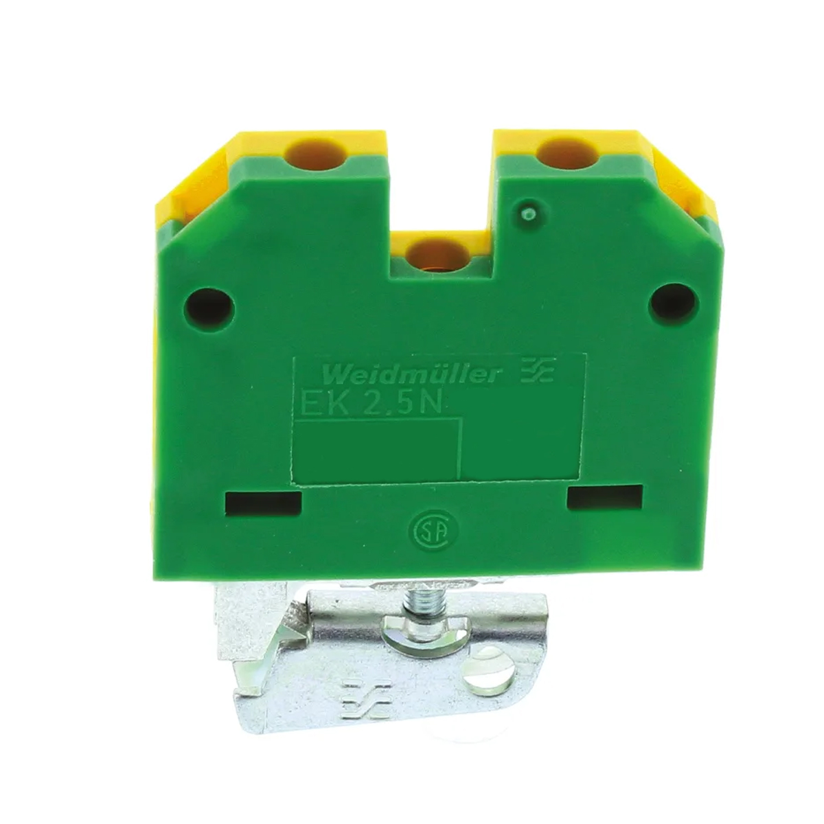 Conector Borne Passagem Terra 2 Conexões 2,50mm 800V Verde/Amarela EK 2,5N - Conexel