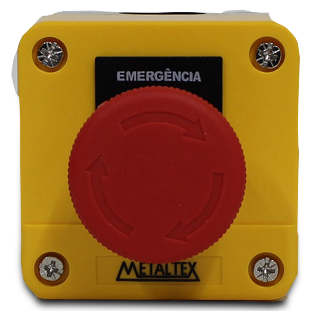 Caixa Plástica Com Botão Em 40Mm Amarelo 1Nf Ip65 Cp1-e -Metaltex