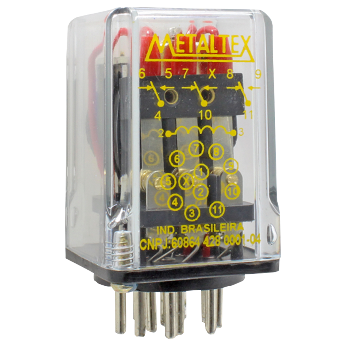 Relé Industrial 12 Pinos 12A 110V 3 Reversíveis Op3ra3 - Metaltex