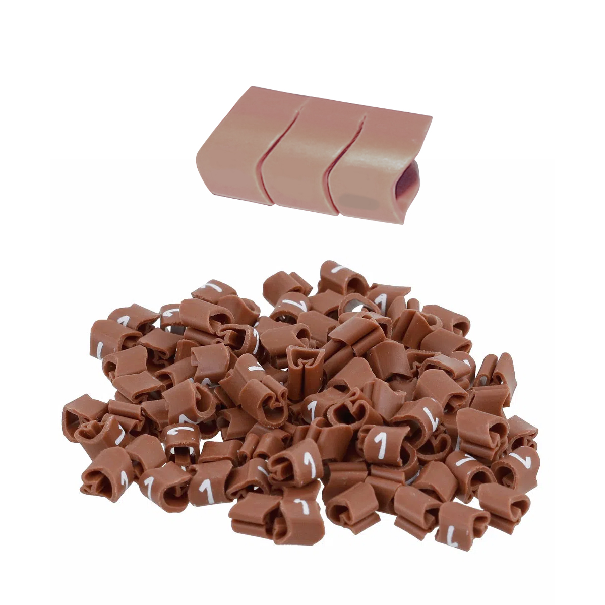 Marcador Anilha Mhg2/5 Número 1 Marrom Condutor 0,50-6,00mm Com 1000 Unidades - Hellermann