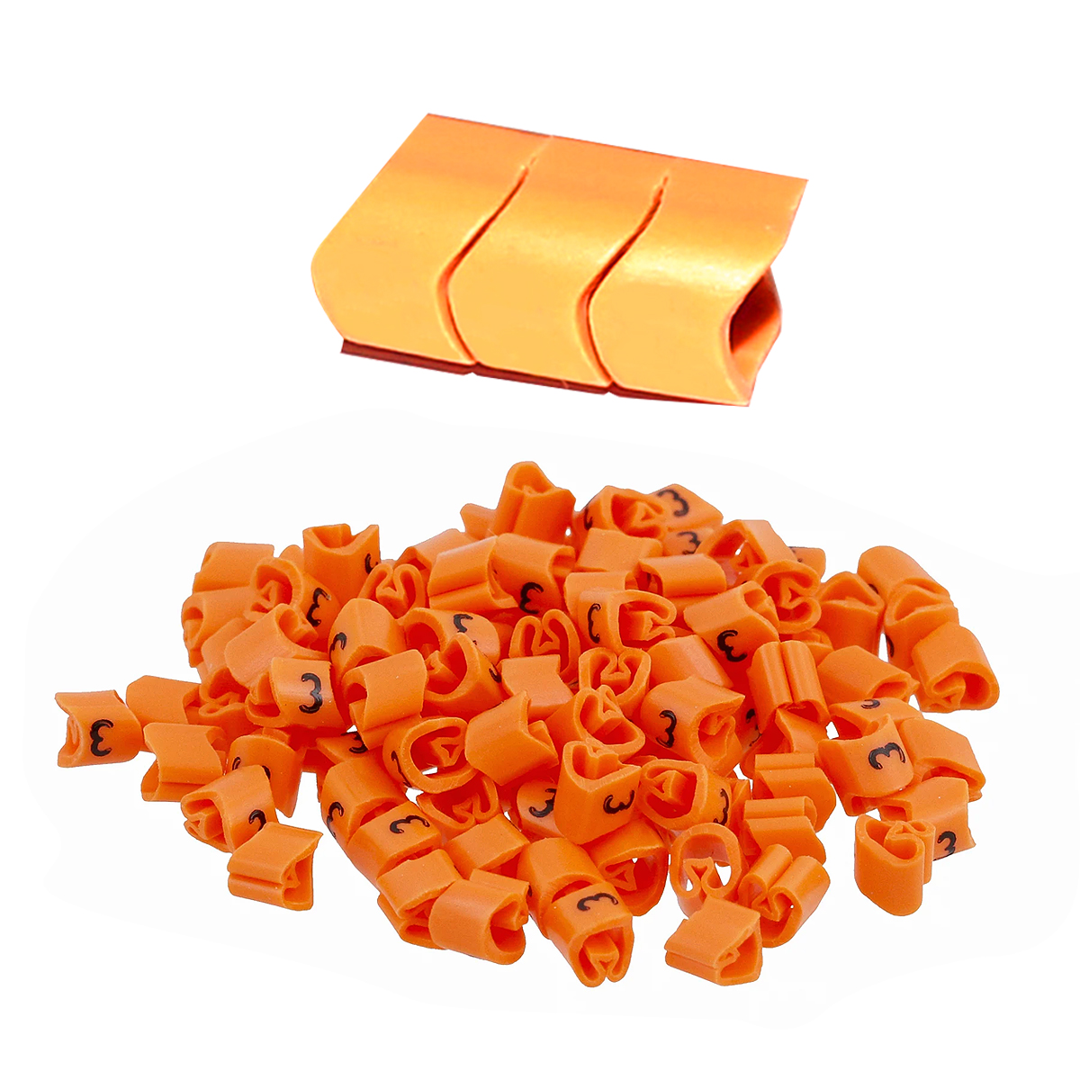 Marcador Anilha Mhg2/5 Número 3 Laranja Condutor 0,50-6,00mm Com 1000 Unidades - Hellermann