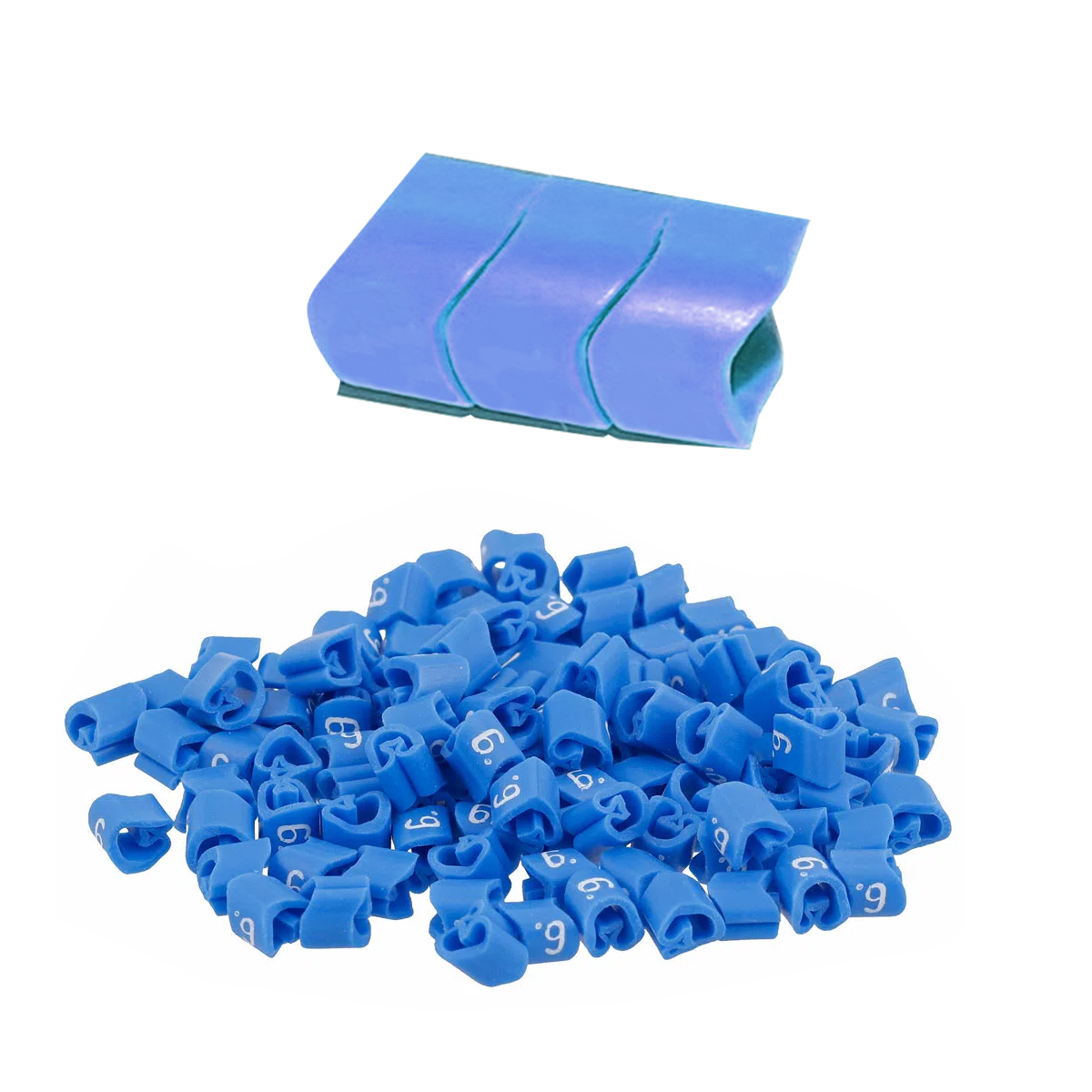 Marcador Anilha Mhg2/5 Número 6 Azul Condutor 0,50-6,00mm Com 1000 Unidades - Hellermann