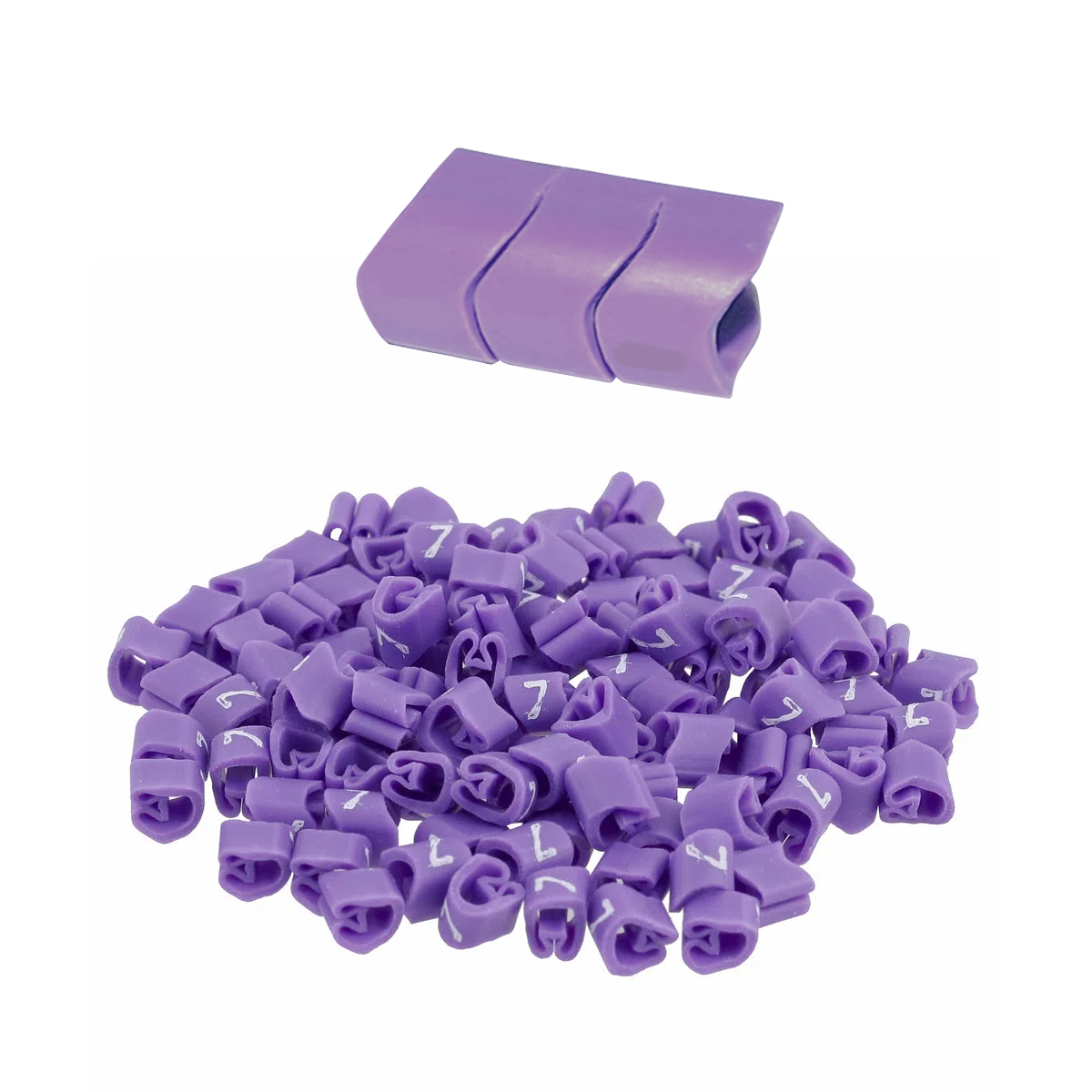 Marcador Anilha Mhg2/5 Número 7 Roxo Condutor 0,50-6,00mm Com 1000 Unidades - Hellermann