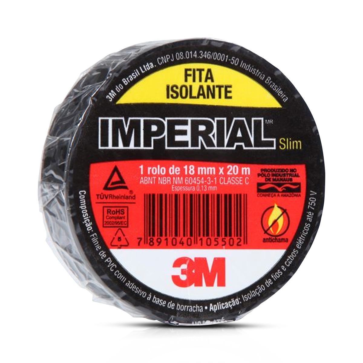 Fita Isolante 18mm 20 Metros Preto Imperial HB004216360 - 3M Do Brasil