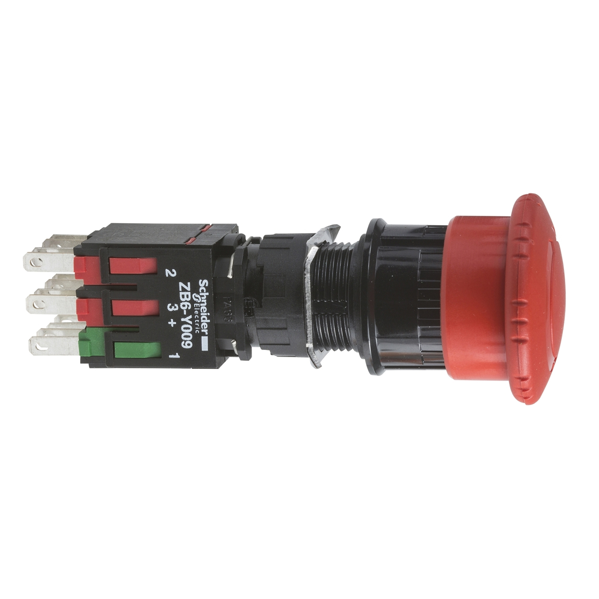 Botão Comutador Girar Destravar Soco 30mm 1Na+2Nf 16mm Vermelho XB6AS8349B - Schneider Electric
