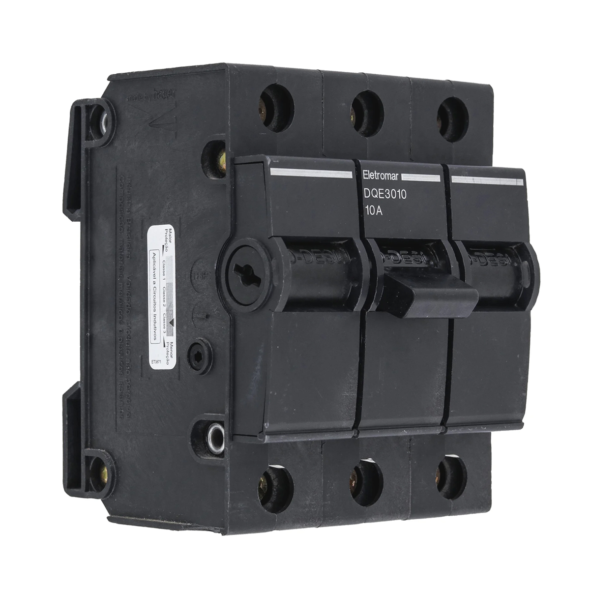 Disjuntor Mini Nema Tripolar 10A 5Ka 220V DQE3010 - Eletromar
