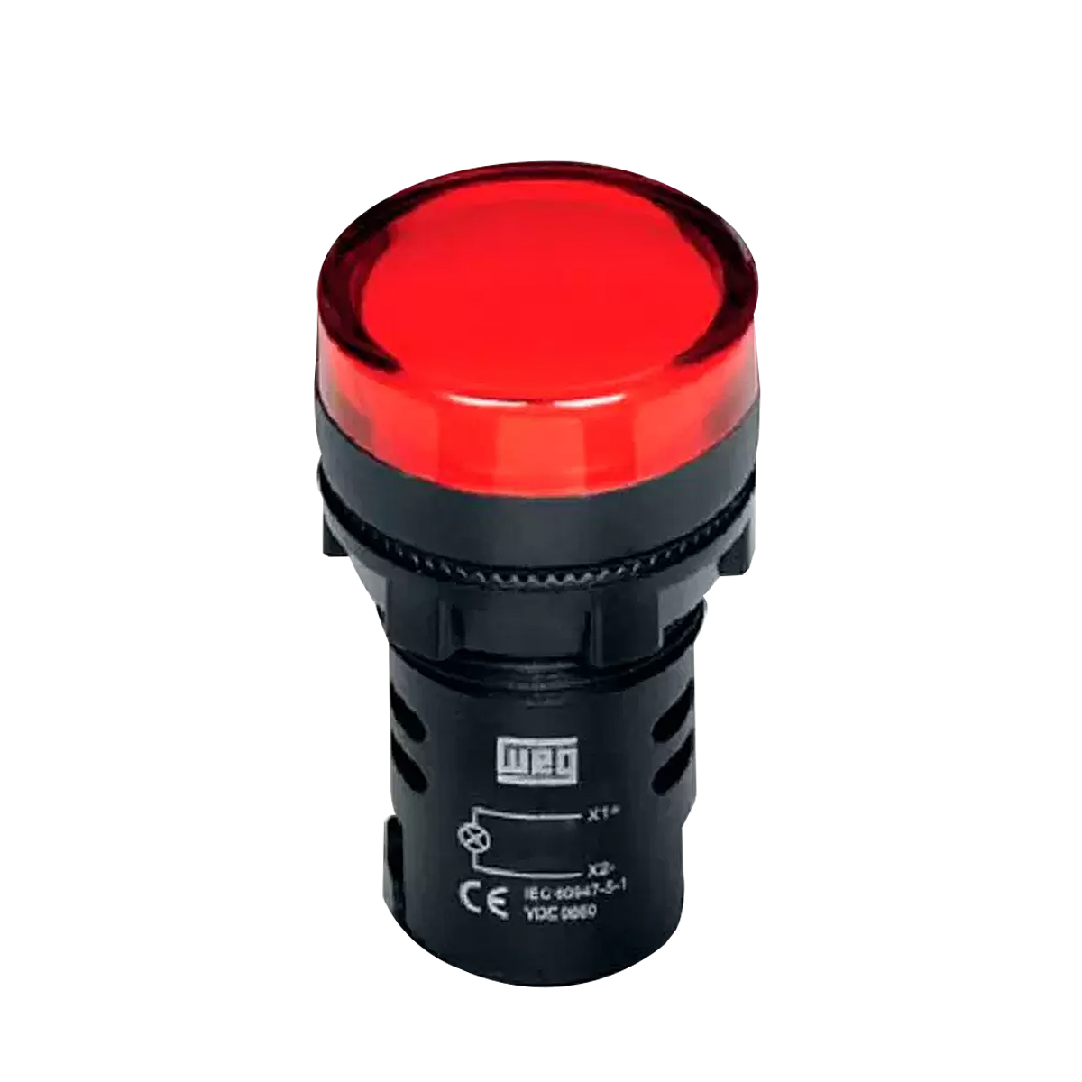 Sinaleiro Monobloco Redondo Plástico Vermelho 220Vca Led Ip66 Cew 22mm SM1-D23220VCA - WEG