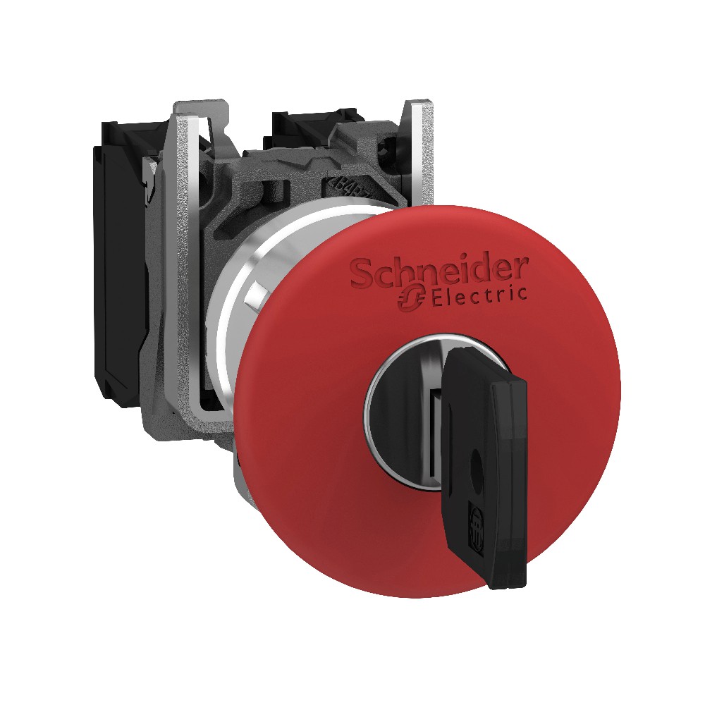 Botão Comutador Soco Brusco 40mm Com Chave 1Na+1Nf 22mm Vermelho XB4BS9445 - Schneider Electric