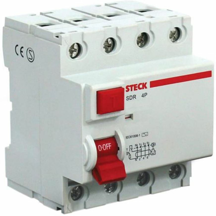 Interruptor Diferencial Residual Tetrapolar 63A 300Ma SDR463300 - Steck