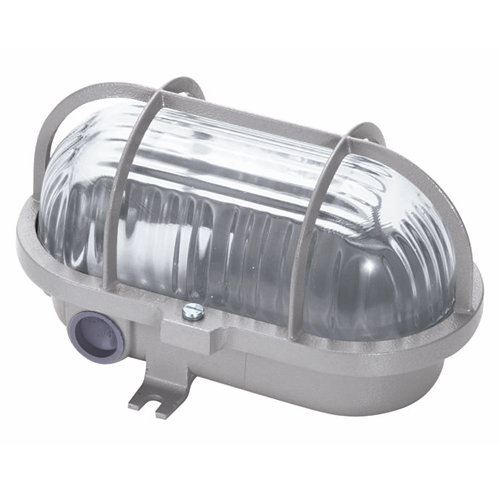 Luminária Tartaruga Oval Tgvp Cinza 100W E27 Com Grade Ip54 - Wetzel