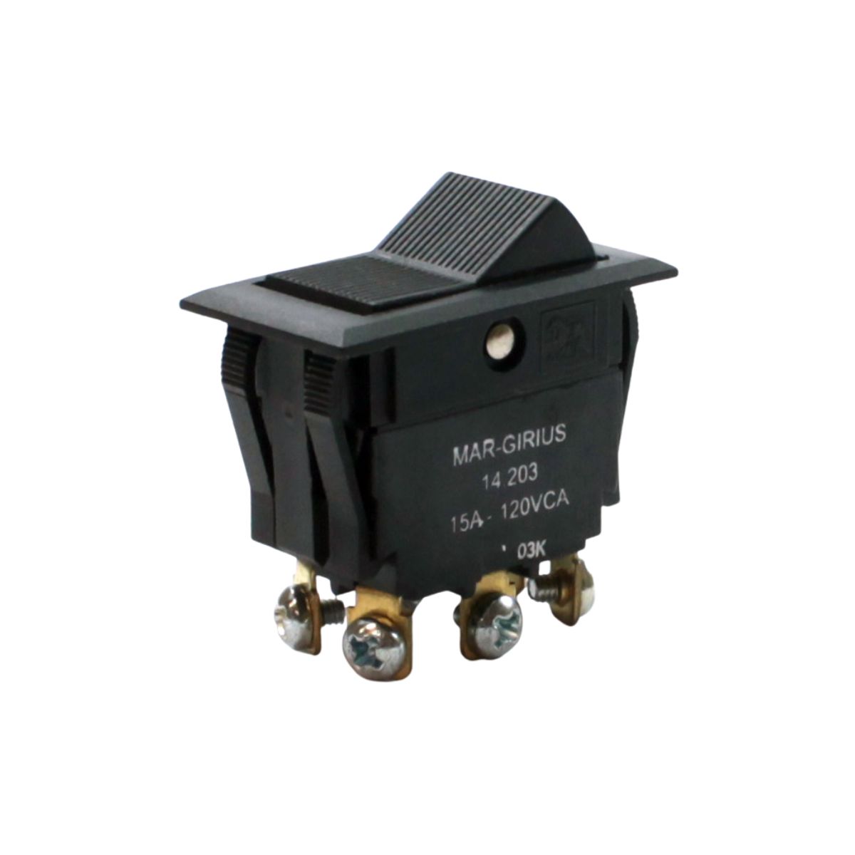 Chave Interruptor Tecla Poliamida Bipolar Liga/Desliga/Liga 15/10A 120/250V Pt Standard Terminal Parafuso - Margirius