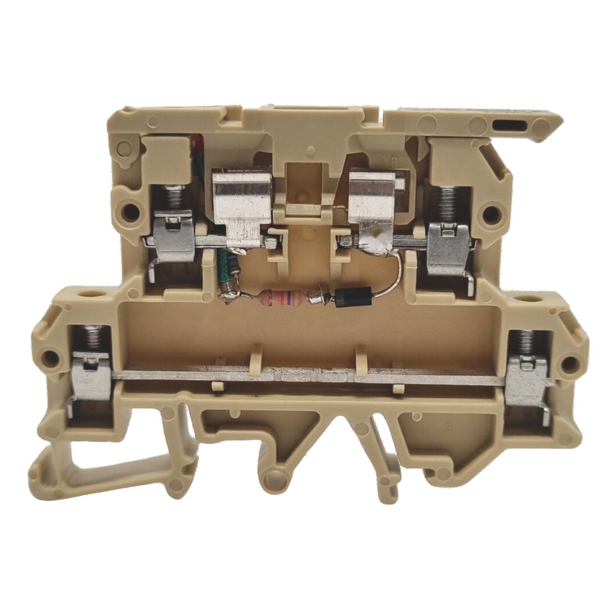 Conector Borne Passagem Porta Fusível 2 Conexões 4,00mm 500V Bege Led 110/127V - Conexel