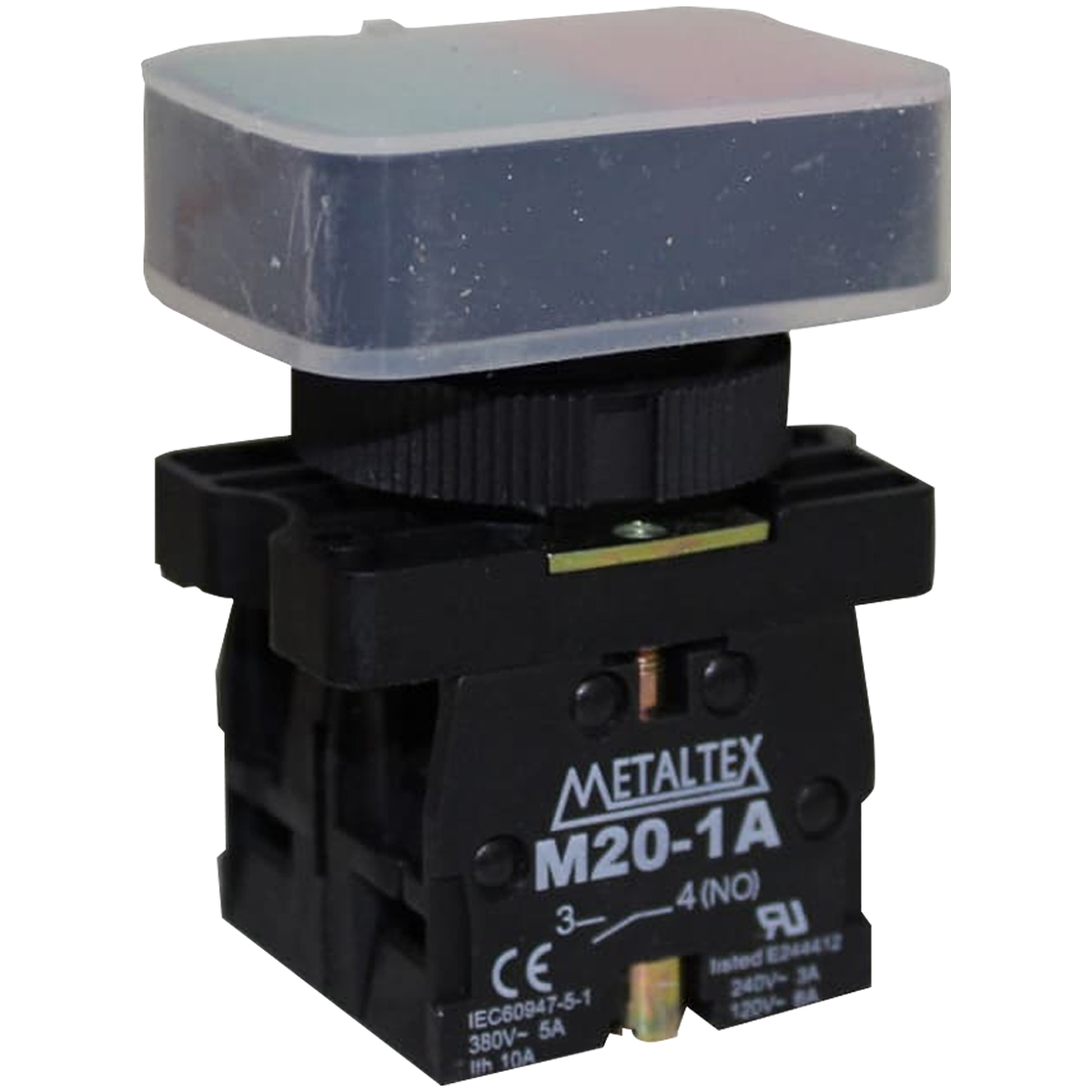 Botão Duplo Plástico Sem Iluminação Verde/Vermelho 1Na+1Nf 22Mm Comando - Metaltex