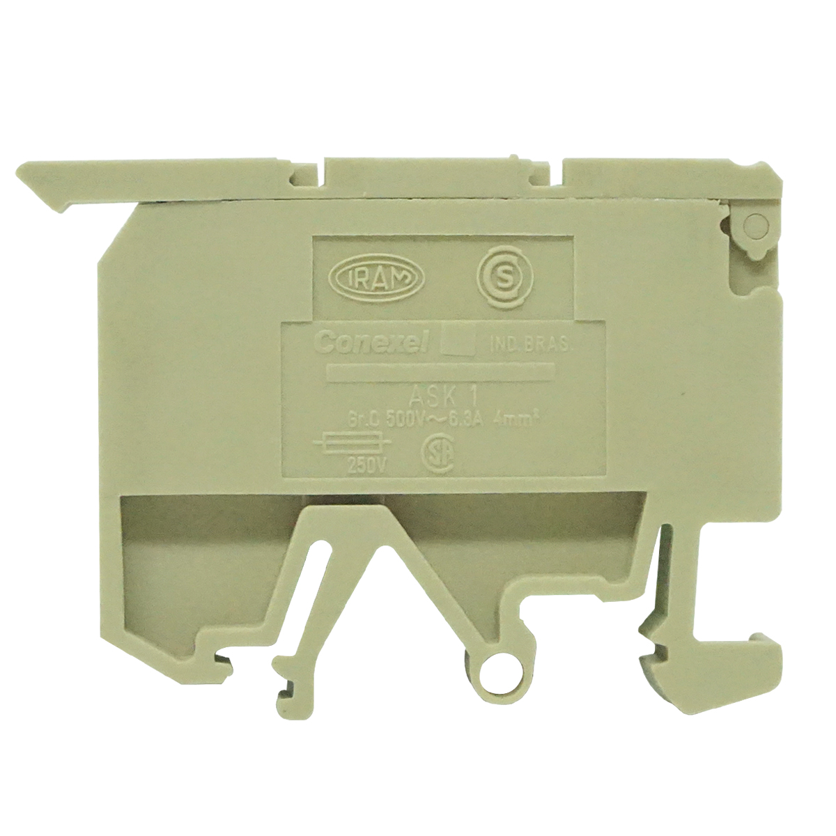 Conector Borne Passagem Porta Fusível 2 Conexões 4,00mm 250V Bege Led 24Vcc - Conexel