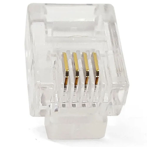 Conector Modular RJ11 Macho Cat3 6 Vias Transparente - Multitoc