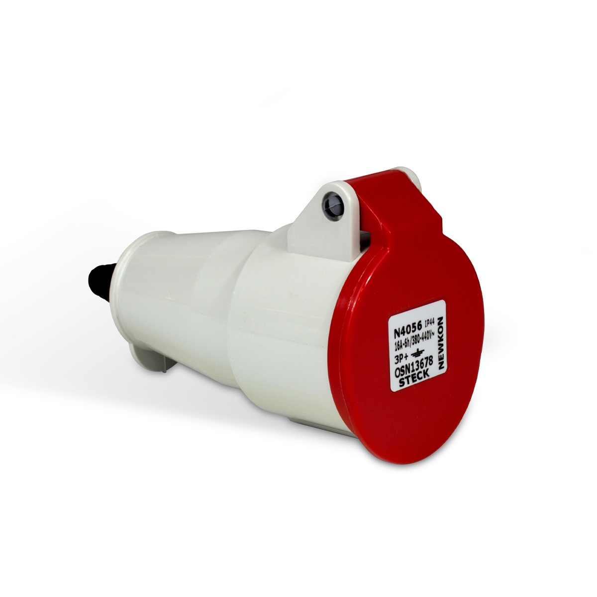 Tomada Industrial Fêmea Acoplamento 3P+T 16A 380/440V 6H Vermelho Newkon N4056 - Steck