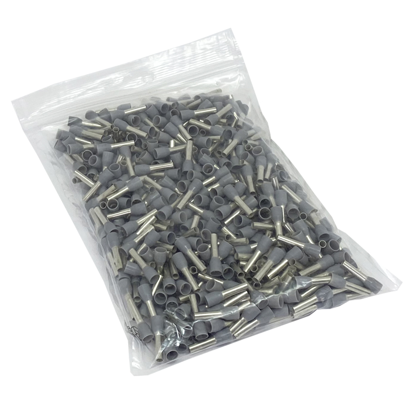 Terminal Tubular Ilhos 4,00mm Pré-Isolado Cinza 100 Unidades - Conexel