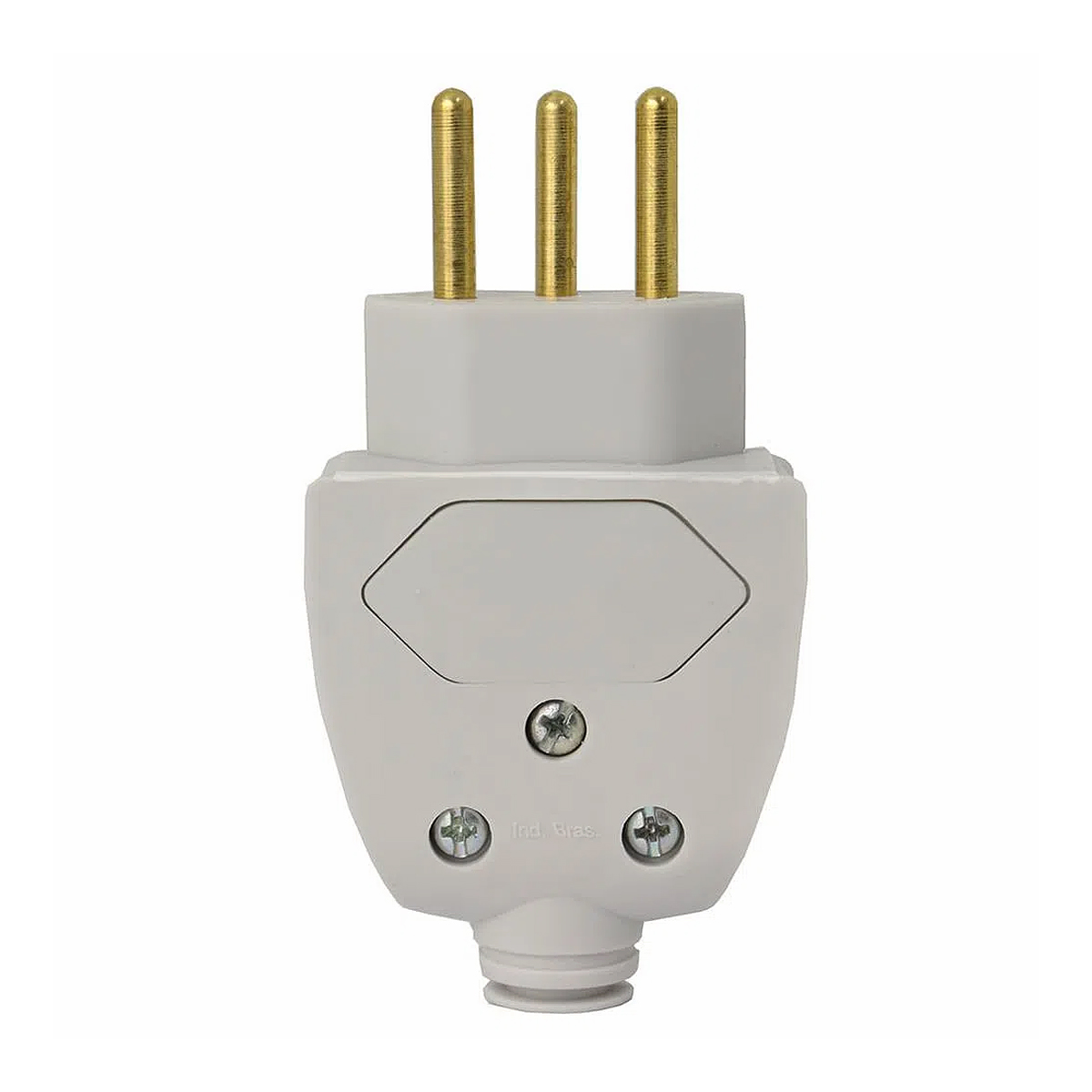Plug Macho 20A 250V Cinza Lateral/Axial Com Prensa Cabo - Pial