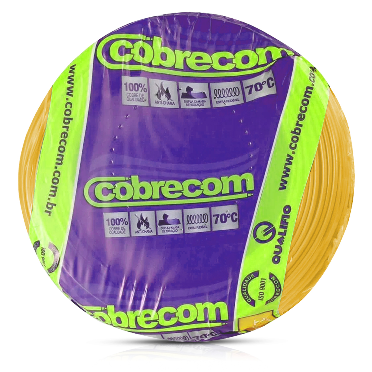 Cabo Flexível 750V Atox 2,50Mm Amarelo 70G 100 Metros - Cobrecom