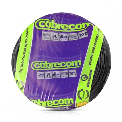 Cabo Flexível 750V Atox 6,00mm Preto 100 Metros - Cobrecom