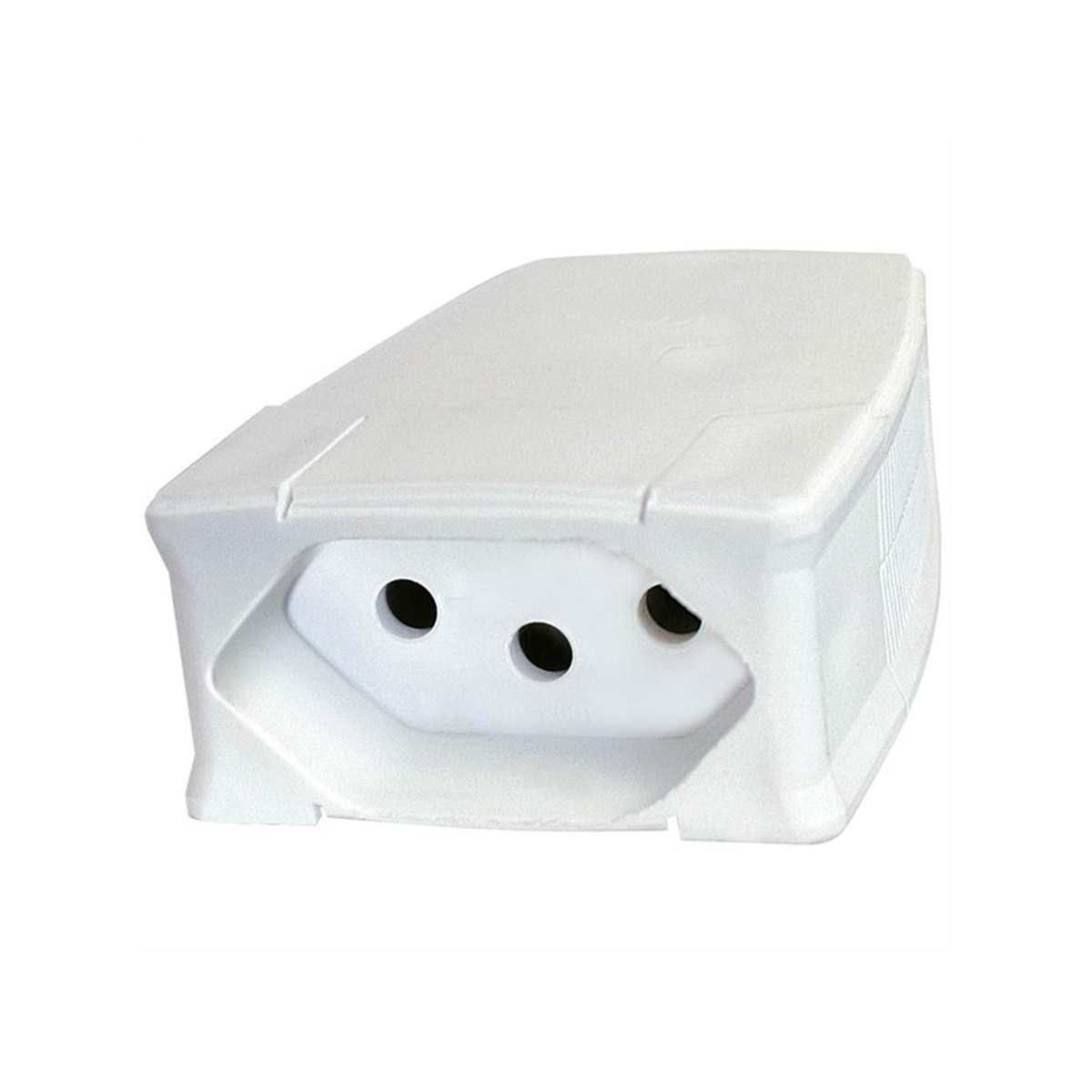 Plug Fêmea 20A 250V Branco Axial Com Prensa Cabo - Pial