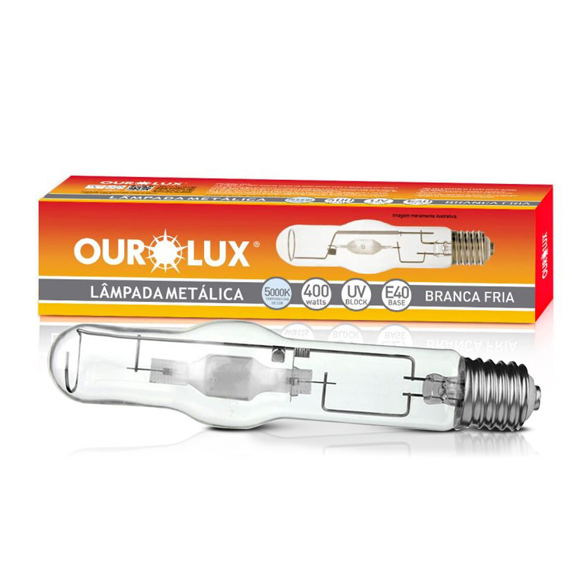 Lâmpada Vapor Metálico Tubular 1000W E40 5200K Luz Do Dia - Ourolux