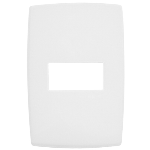 Placa Acabamento 1 Posto Horizontal 4x2 Branco Gloss - Pialplus