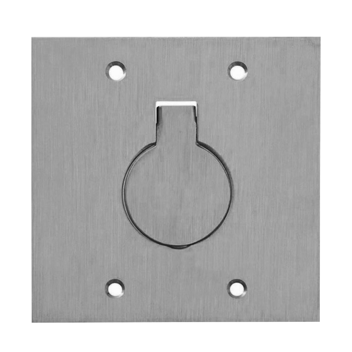 Placa Piso Unha Aço Inox 4X4 Para 1 Tomada Universal - Stamplac