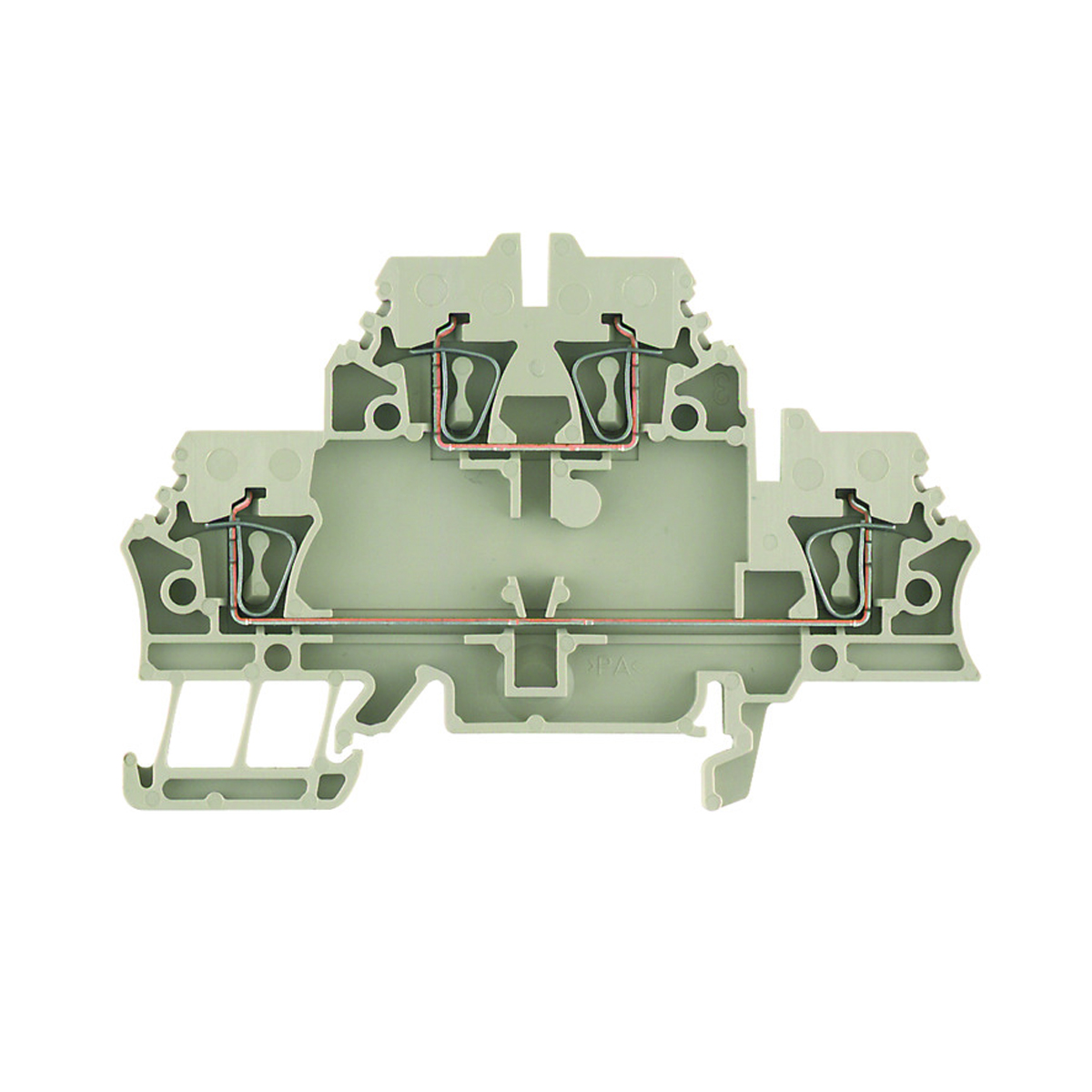 Conector Borne Passagem Duplo 4 Conexões 2,50mm 500V Bege ZDK2.5 - Conexel