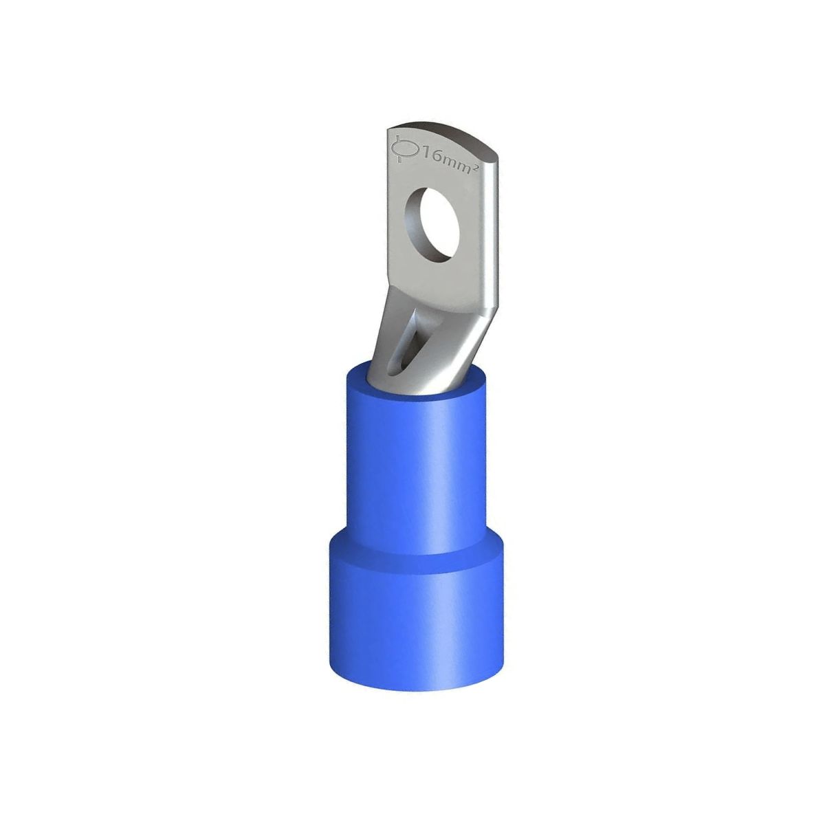 Terminal Olhal Tubular 16Mm (6Awg) Pré-Isolado Az 1 Furo F=6,5Mm 1/4 (M6) - Intelli