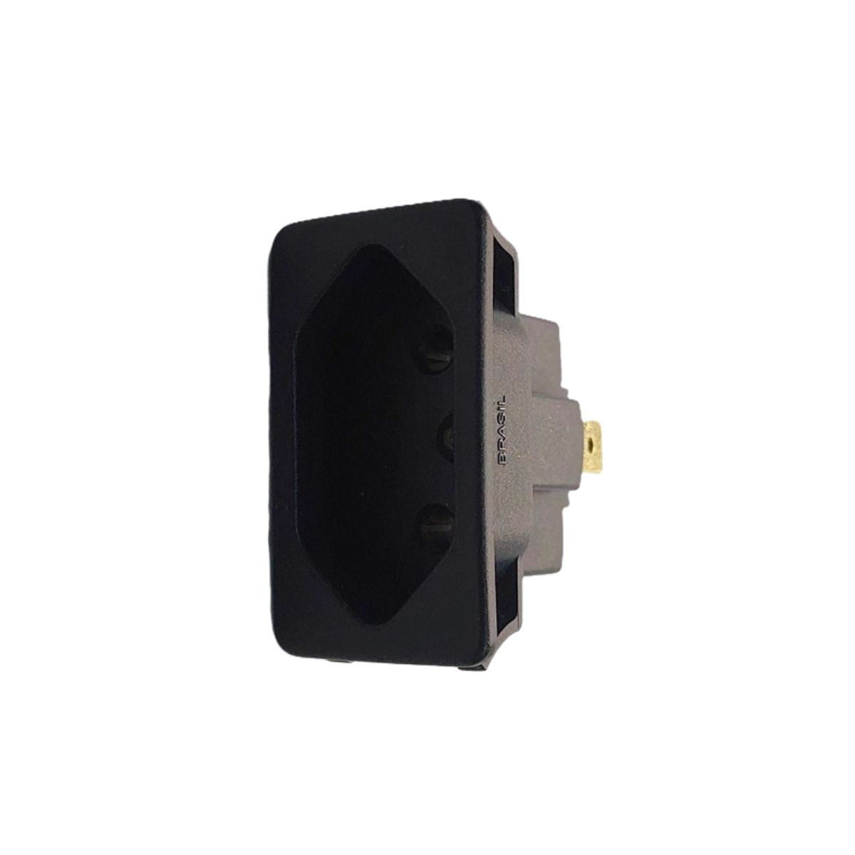 Tomada Embutir Painel 2p+t Retangular 10a 250v Pt Terminal F