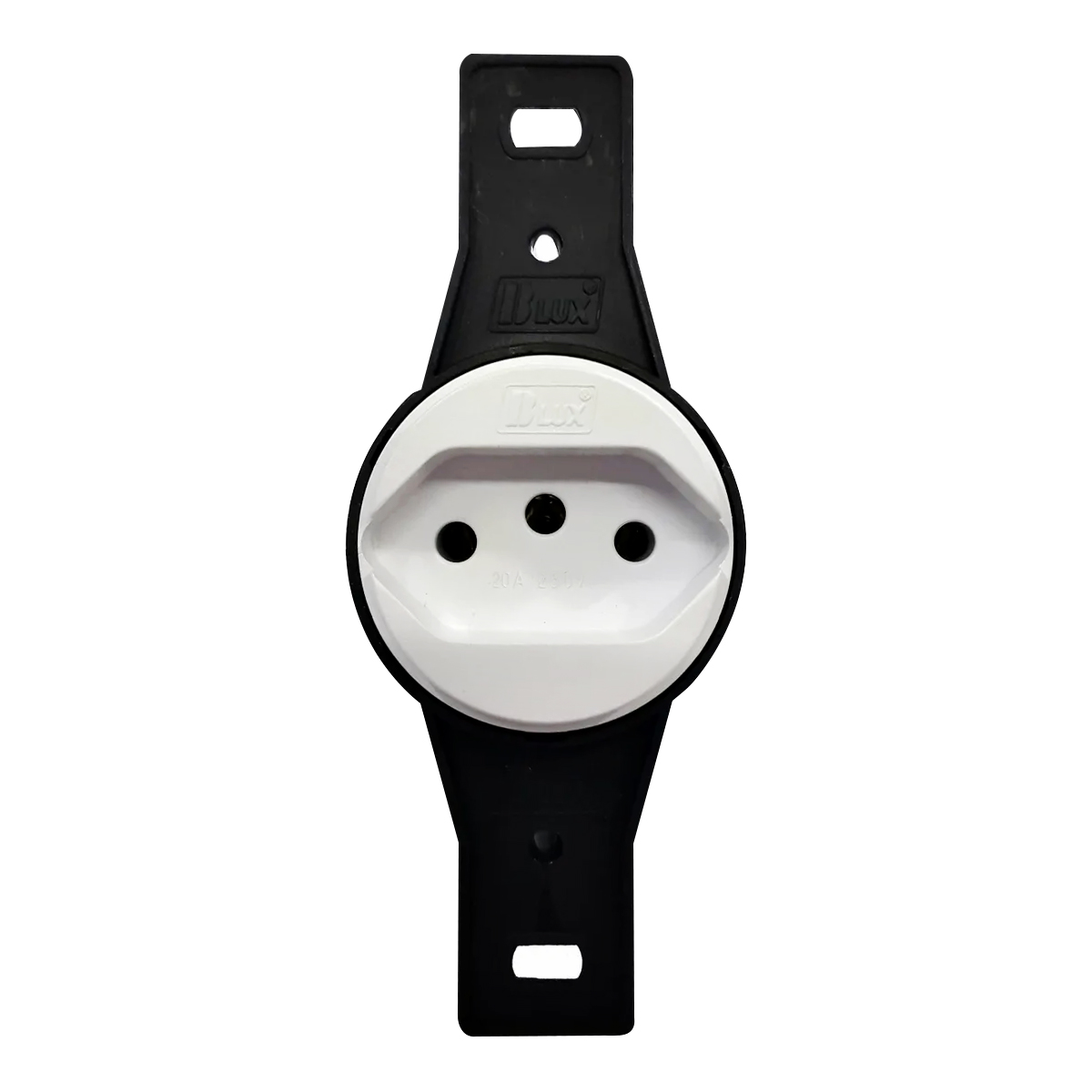 Módulo Tomada Energia Redonda 10A Sem Placa Gris Branco - Blux