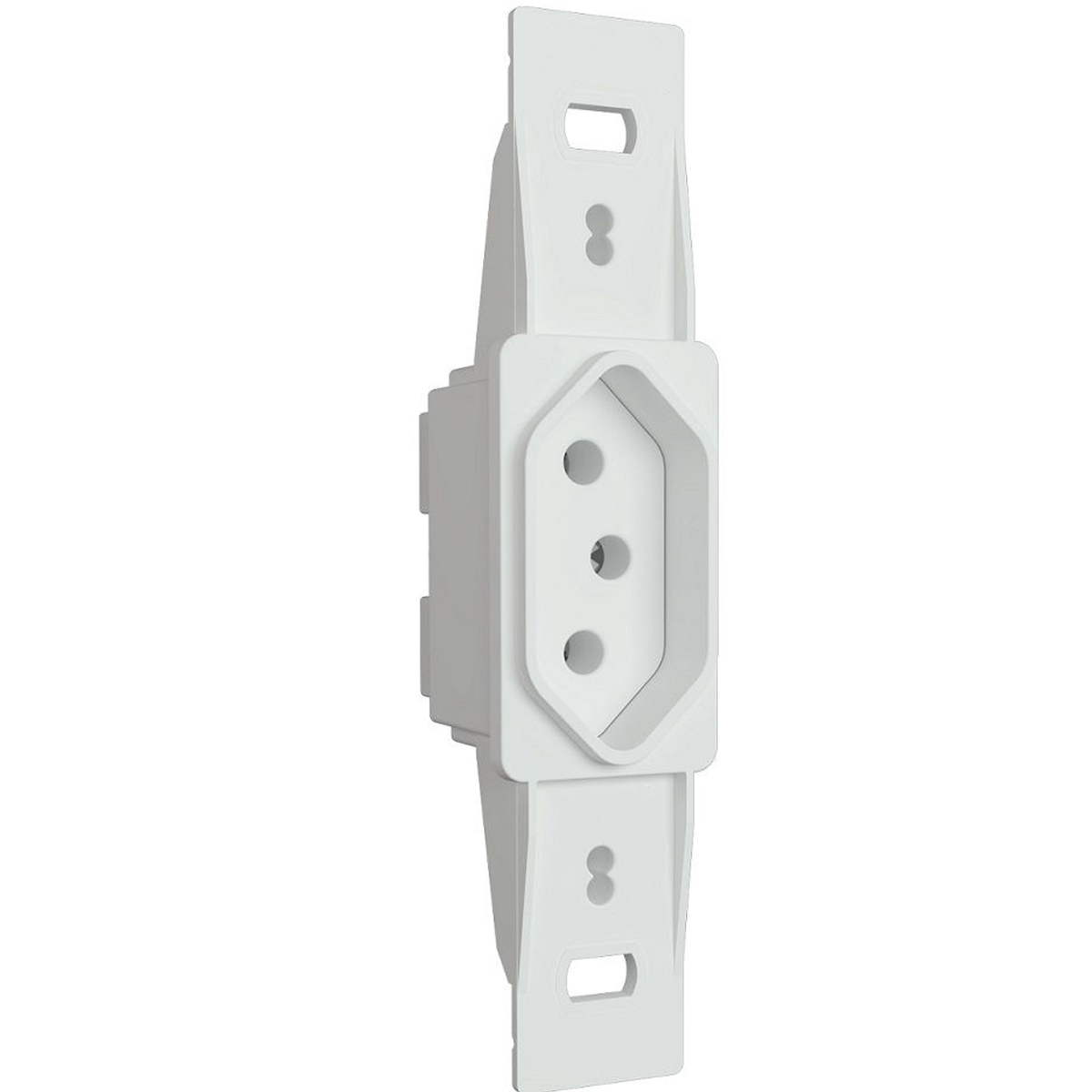 Módulo Tomada Energia Retangular 10A Sem Placa Gris Branco - Blux