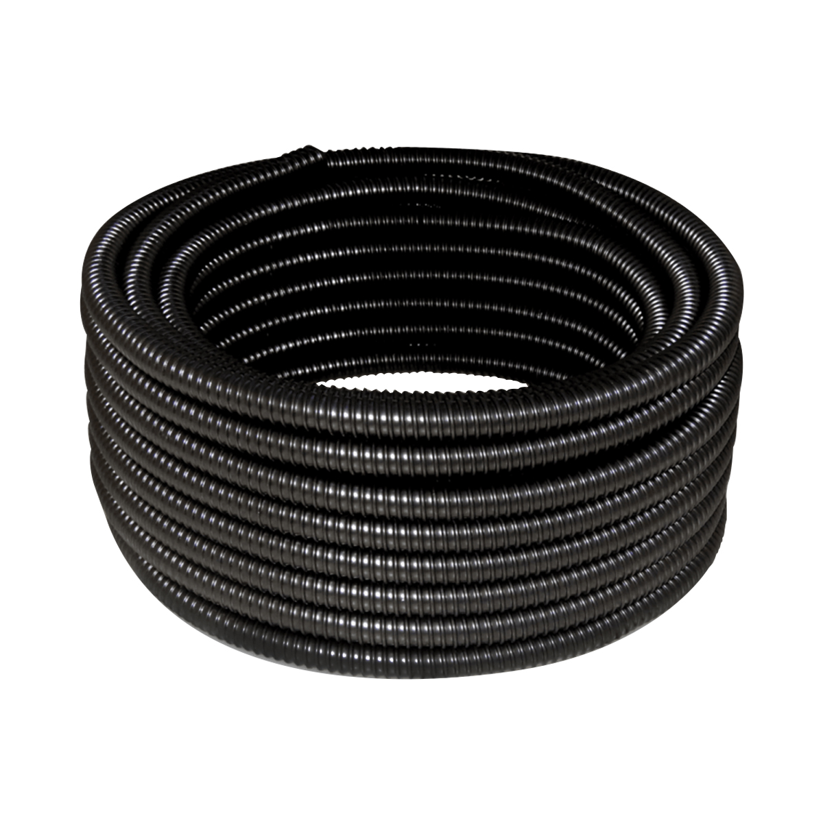 Conduite Flexível Pvc Reforçado Espiralado 1 Polegada Dn32mm Preto Rolo Com 25 Metros - Deplast