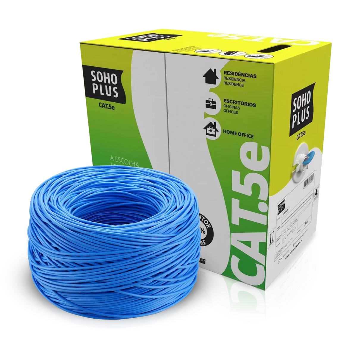 Cabo Rede Cmx U/Utp 4Px24Awg Cat5E Sohoplus 305 Metros Azul - Furukawa