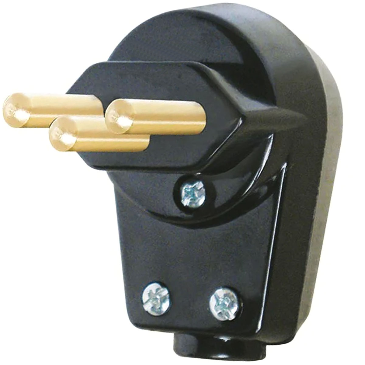 Plug Macho 20A 250V Preto Lateral Com Prensa Cabo - Blux