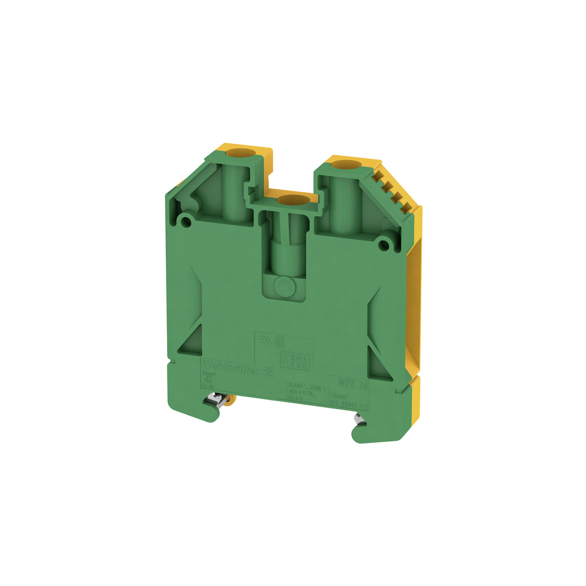 Conector Borne Passagem Terra 2 Conexões 16mm 1000V Verde/Amarela WPE16 - Conexel