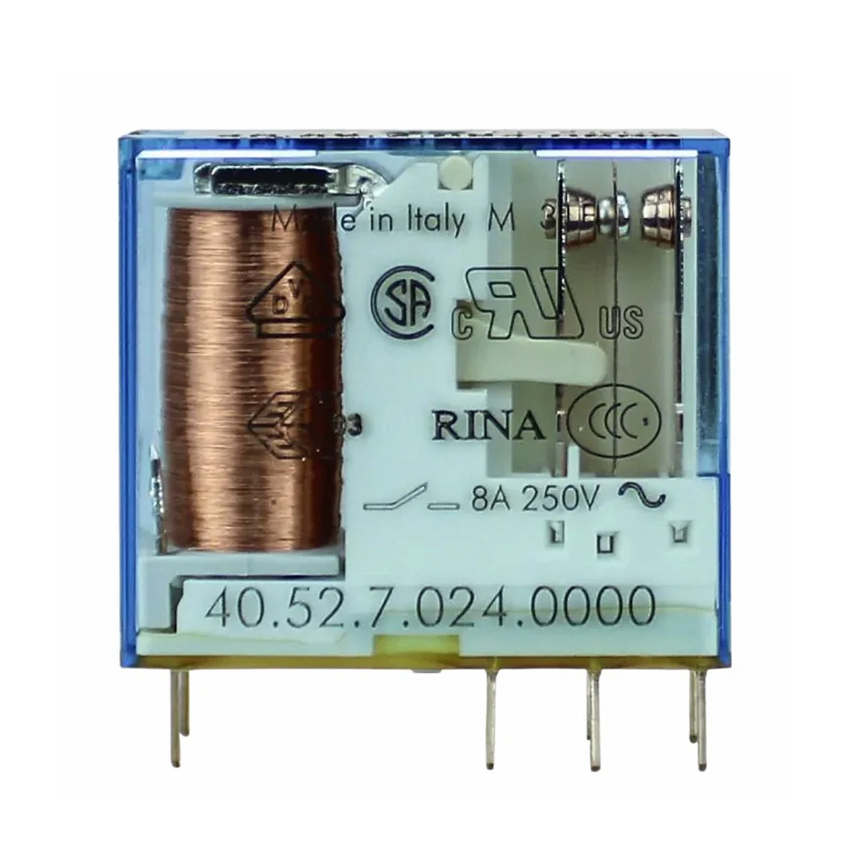 Mini Relé 24Vdc 8A 2 Contatos Reversíveis - Finder