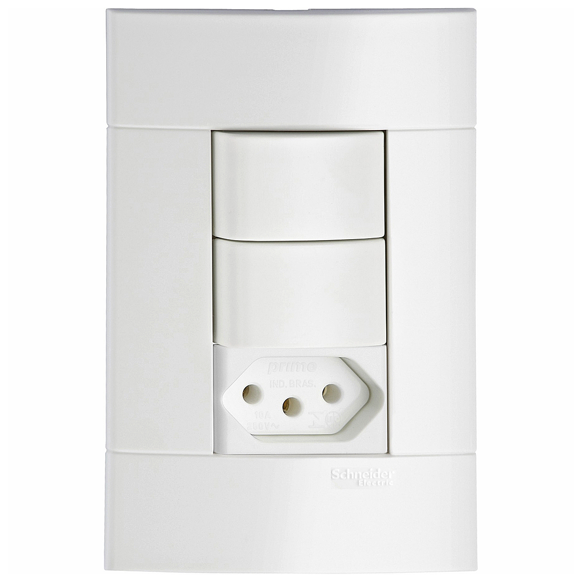 Conjunto 2 Interruptores Simples + 1 Tomada 10A 4X2 Lunare Branco - Schneider Electric