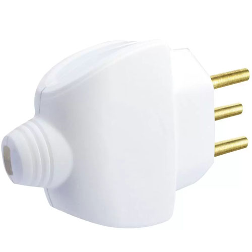 Plug Macho 20A 250V Branco Axial - Blux