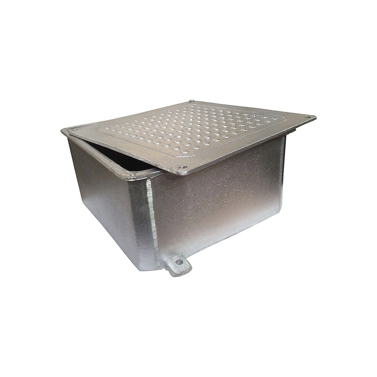 Caixa Passagem Piso Alumínio 200x200x100Mm Tampa Reversível Cinza Cps20 - Stampac