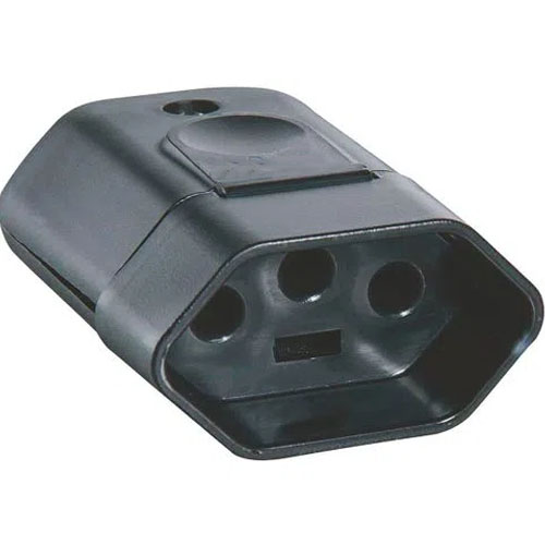 Plug Fêmea 10A 250V Preto Axial - Blux