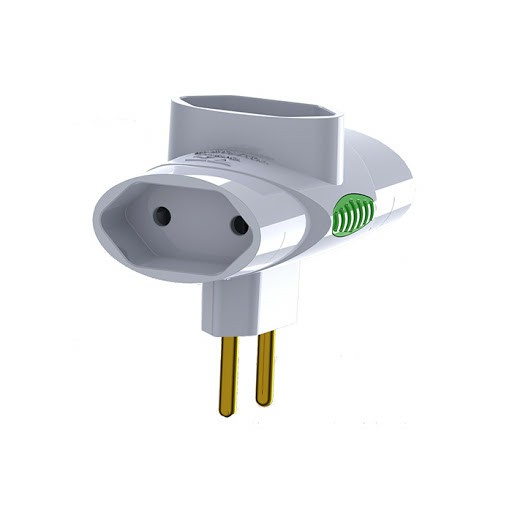 Plug Adaptador 3 Saídas Bipolar Nbr 14136 10A 250V Branco - Daneva