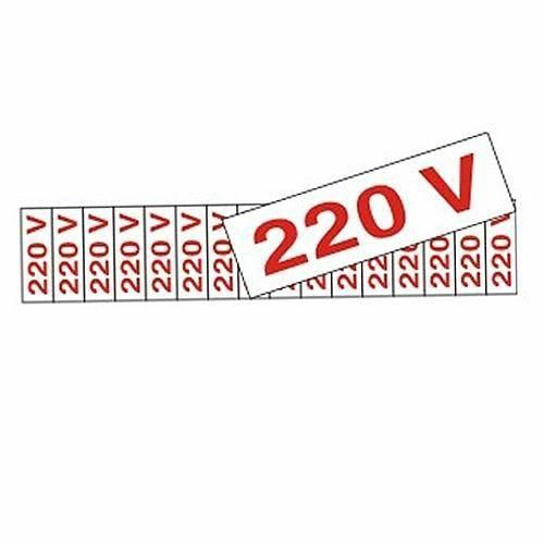 Placa Sinalização Voltagem 220V Poliestireno 5X25cm Com 16 Unidades - Sinalize