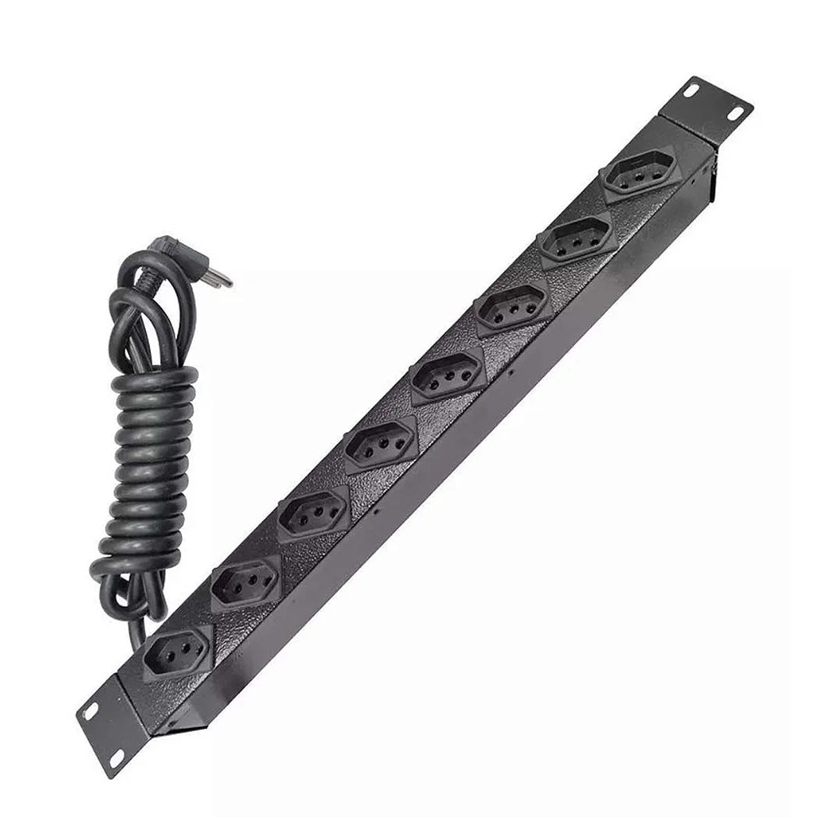Calha Tomadas Preto 19 Polegadas 8 Tomadas 20A 250V - Wj Moreira