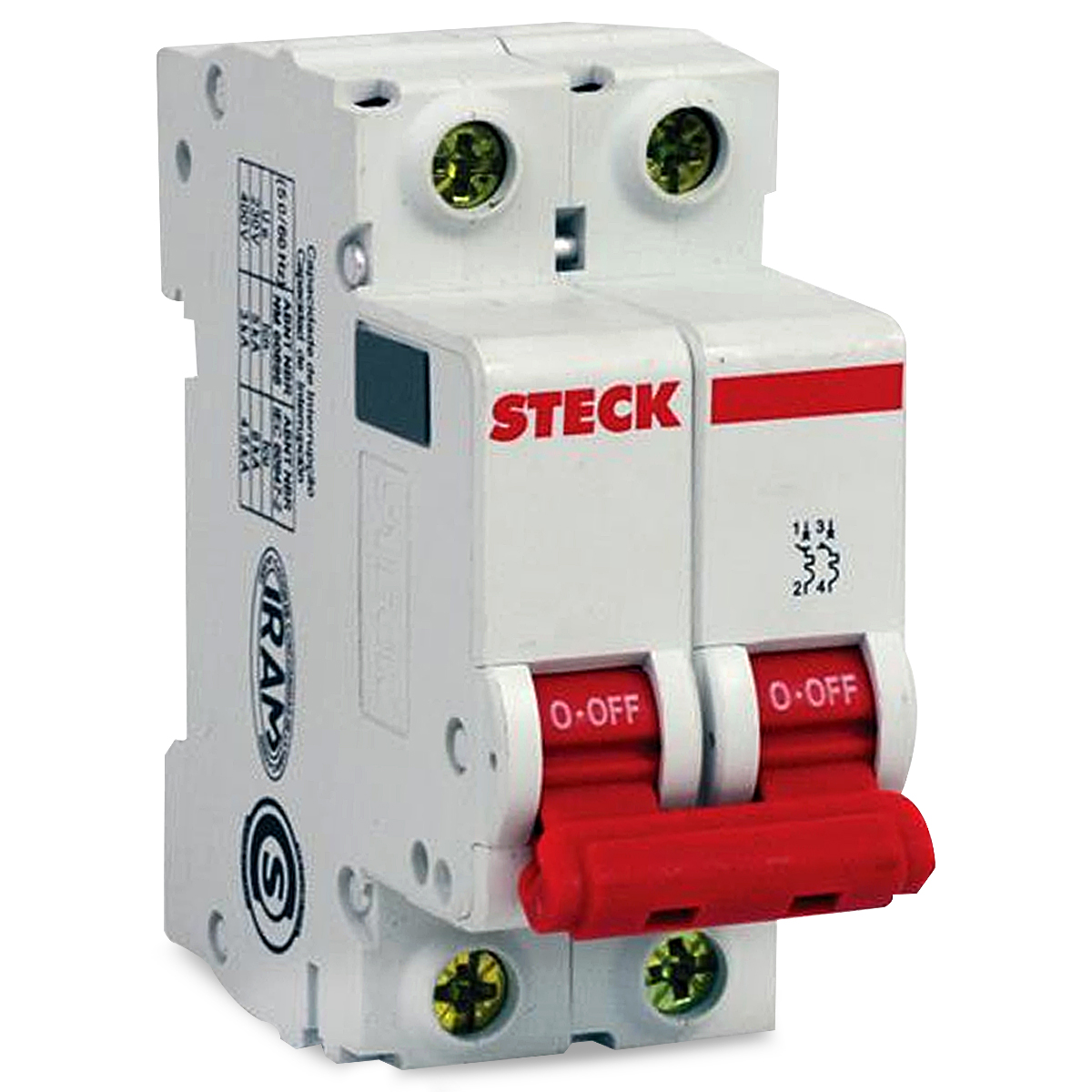 Disjuntor Mini Din Bipolar 20A Curva C 3Ka 230/400V SDD62C20 - Steck