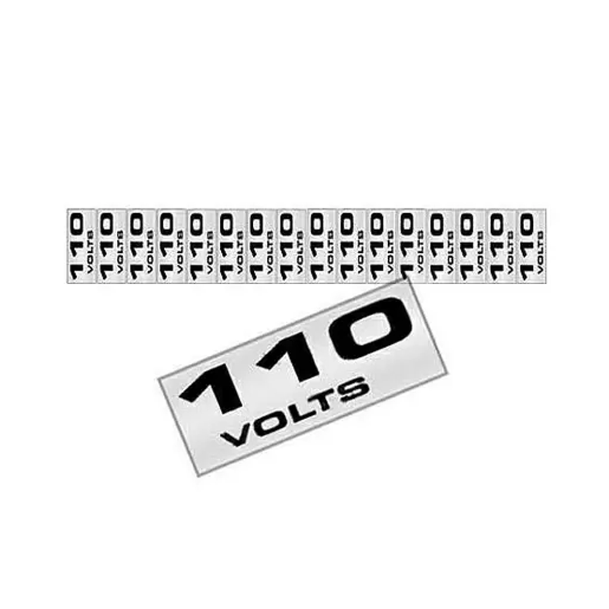 Placa Sinalização Voltagem 110V Poliestireno 5X25Cm Com 16 Unidades - Sinalize