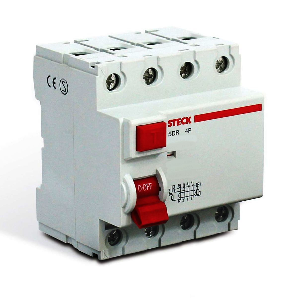 Interruptor Diferencial Residual Tetrapolar 125A 30Ma SDR4125003 - Steck
