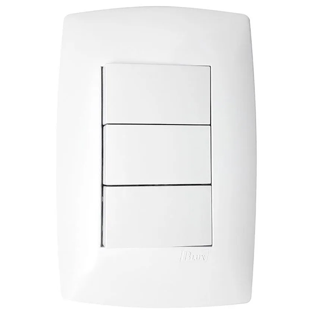 Conjunto 3 Interruptores Simples 10A 4X2 Home Branco - Blux